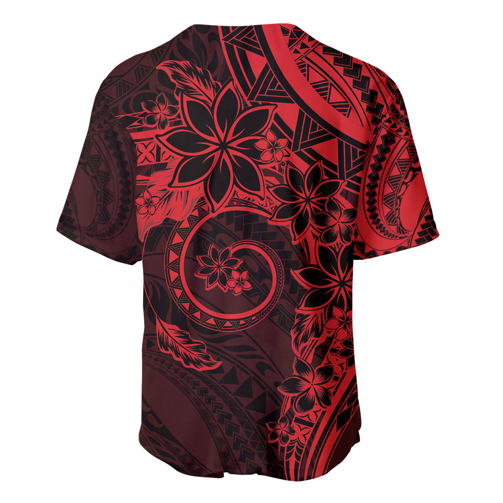 Polynesian Sunset Plumeria Baseball Jersey Red Polynesian Tattoo LT05 - Polynesian Pride