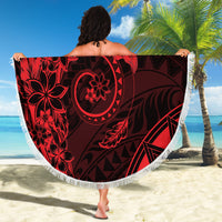 Polynesian Sunset Plumeria Beach Blanket Red Polynesian Tattoo LT05 - Polynesian Pride