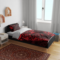 Polynesian Sunset Plumeria Bedding Set Red Polynesian Tattoo LT05 - Polynesian Pride