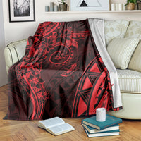 Polynesian Sunset Plumeria Blanket Red Polynesian Tattoo LT05 Red - Polynesian Pride