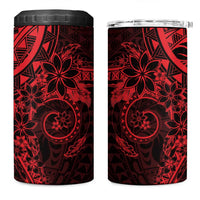 Red Polynesian Pattern With Plumeria Flowers 4 in 1 Can Cooler Tumbler LT05 One Size: 16 oz Red - Polynesian Pride