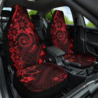 Polynesian Sunset Plumeria Car Seat Cover Red Polynesian Tattoo LT05 One Size Red - Polynesian Pride