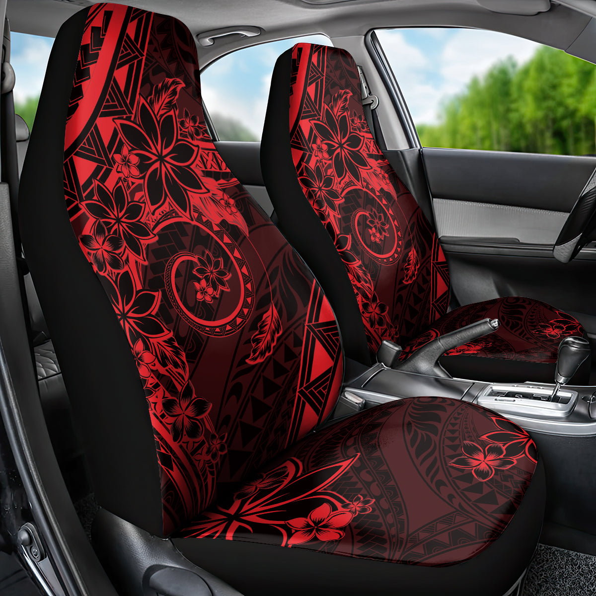 Polynesian Sunset Plumeria Car Seat Cover Red Polynesian Tattoo LT05 - Polynesian Pride