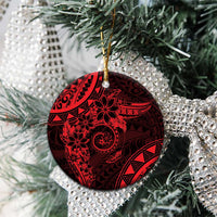 Polynesian Sunset Plumeria Ceramic Ornament Red Polynesian Tattoo LT05 - Polynesian Pride