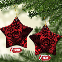 Polynesian Sunset Plumeria Ceramic Ornament Red Polynesian Tattoo LT05 Star Red - Polynesian Pride