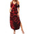 Polynesian Sunset Plumeria Family Matching Summer Maxi Dress and Hawaiian Shirt Red Polynesian Tattoo