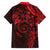 Polynesian Sunset Plumeria Hawaiian Shirt Red Polynesian Tattoo