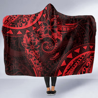 Polynesian Sunset Plumeria Hooded Blanket Red Polynesian Tattoo LT05 - Polynesian Pride