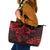 Polynesian Sunset Plumeria Leather Tote Bag Red Polynesian Tattoo