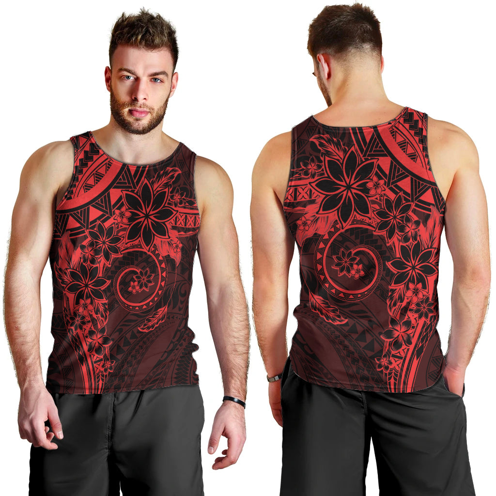 Polynesian Sunset Plumeria Men Tank Top Red Polynesian Tattoo LT05 - Polynesian Pride