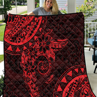 Polynesian Sunset Plumeria Quilt Red Polynesian Tattoo LT05 Red - Polynesian Pride