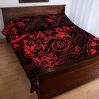 Polynesian Sunset Plumeria Quilt Bed Set Red Polynesian Tattoo LT05 - Polynesian Pride