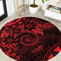 Polynesian Sunset Plumeria Round Carpet Red Polynesian Tattoo LT05 Red - Polynesian Pride