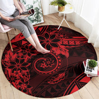 Polynesian Sunset Plumeria Round Carpet Red Polynesian Tattoo LT05 - Polynesian Pride