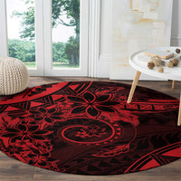 Polynesian Sunset Plumeria Round Carpet Red Polynesian Tattoo LT05 - Polynesian Pride