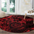 Polynesian Sunset Plumeria Round Carpet Red Polynesian Tattoo