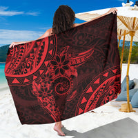 Polynesian Sunset Plumeria Sarong Red Polynesian Tattoo LT05 One Size 44 x 66 inches Red - Polynesian Pride