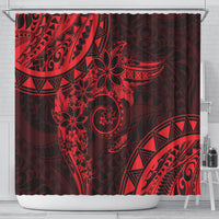Polynesian Sunset Plumeria Shower Curtain Red Polynesian Tattoo LT05 - Polynesian Pride