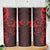 Red Polynesian Pattern With Plumeria Flowers Skinny Tumbler