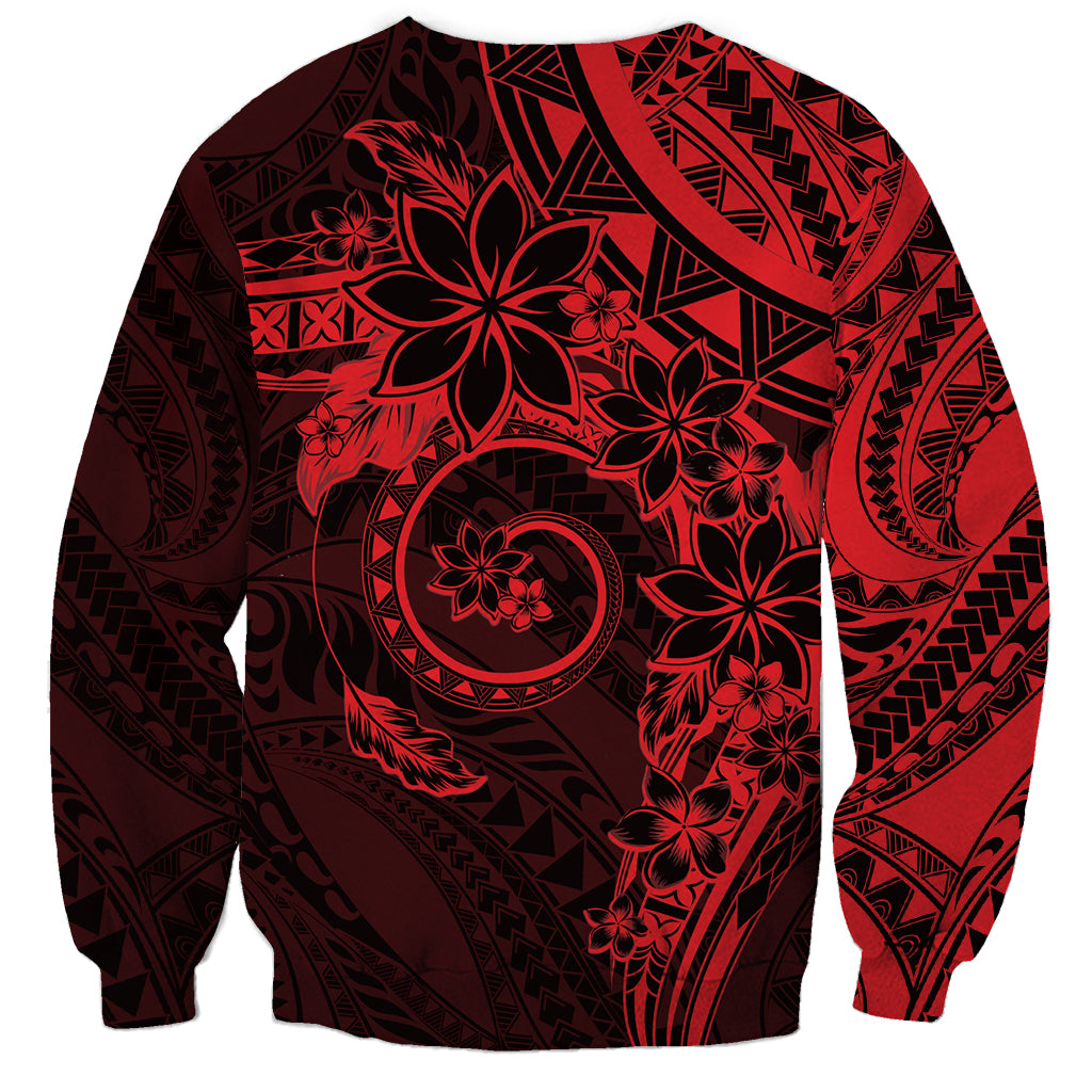 Polynesian Sunset Plumeria Sweatshirt Red Polynesian Tattoo LT05 - Polynesian Pride