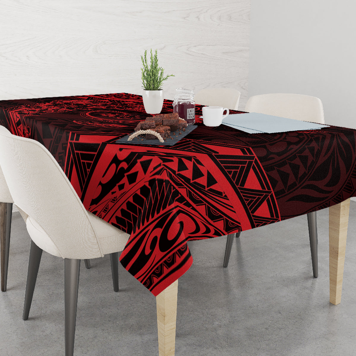 Polynesian Sunset Plumeria Tablecloth Red Polynesian Tattoo LT05 - Polynesian Pride