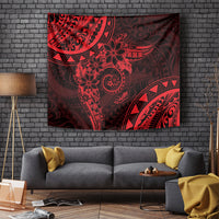 Polynesian Sunset Plumeria Tapestry Red Polynesian Tattoo LT05 - Polynesian Pride
