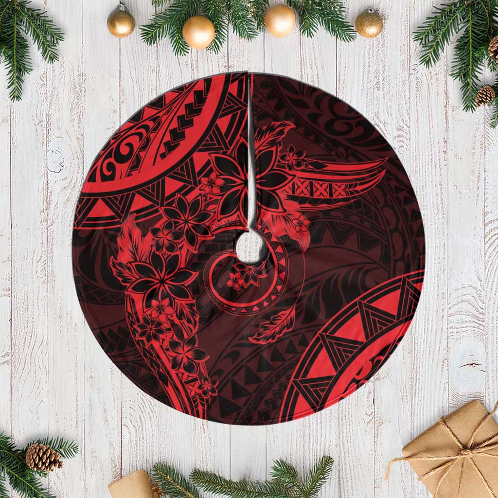 Polynesian Sunset Plumeria Tree Skirt Red Polynesian Tattoo LT05 Casual Red - Polynesian Pride