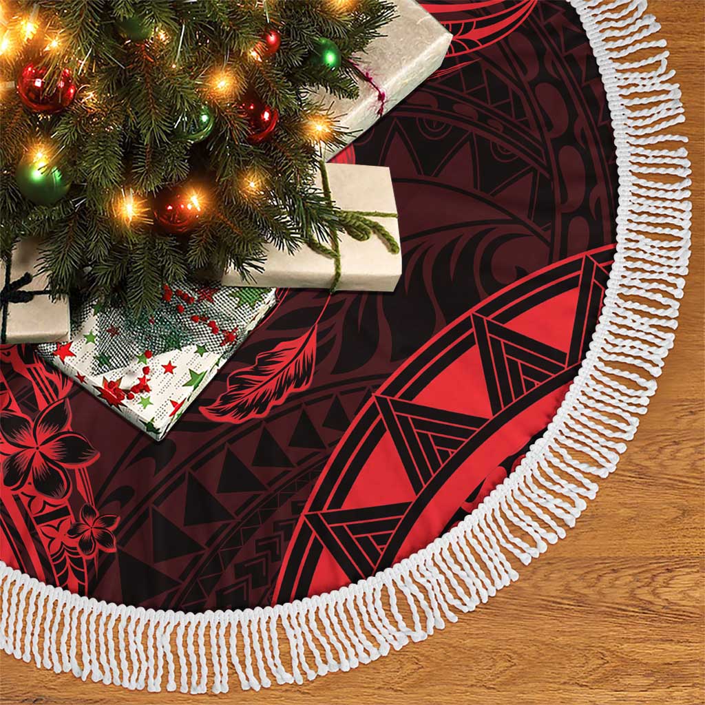 Polynesian Sunset Plumeria Tree Skirt Red Polynesian Tattoo LT05 - Polynesian Pride