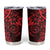 Red Polynesian Pattern With Plumeria Flowers Tumbler Cup