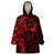 Polynesian Sunset Plumeria Wearable Blanket Hoodie Red Polynesian Tattoo