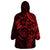 Polynesian Sunset Plumeria Wearable Blanket Hoodie Red Polynesian Tattoo