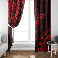 Polynesian Sunset Plumeria Window Curtain Red Polynesian Tattoo LT05 - Polynesian Pride