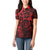 Polynesian Sunset Plumeria Women Polo Shirt Red Polynesian Tattoo