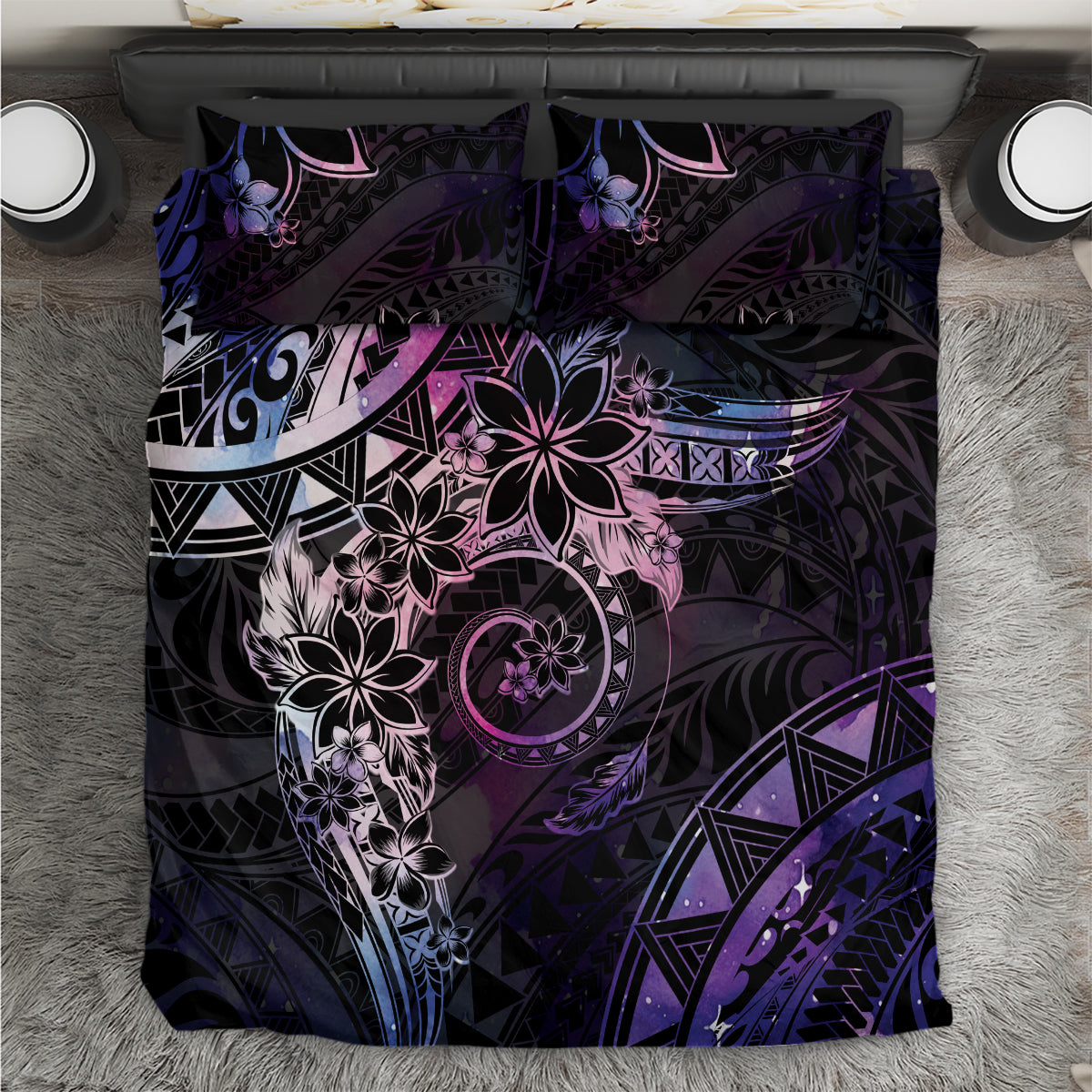 Polynesian Sunset Plumeria Bedding Set Galaxy Polynesian Tattoo LT05 Galaxy - Polynesian Pride