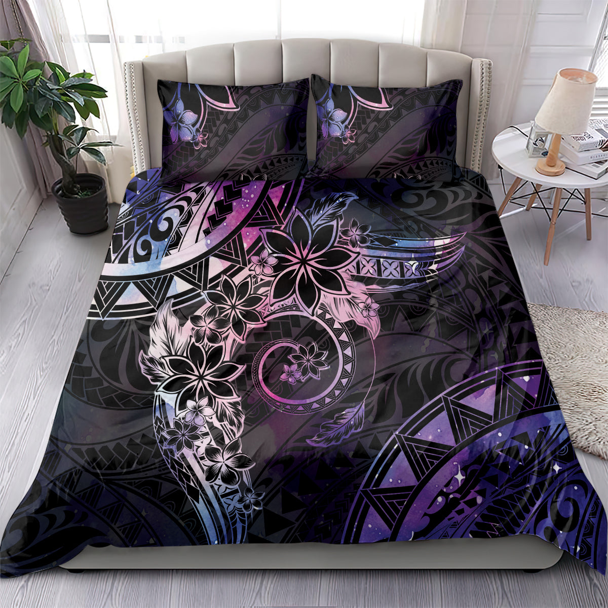 Polynesian Sunset Plumeria Bedding Set Galaxy Polynesian Tattoo LT05 - Polynesian Pride