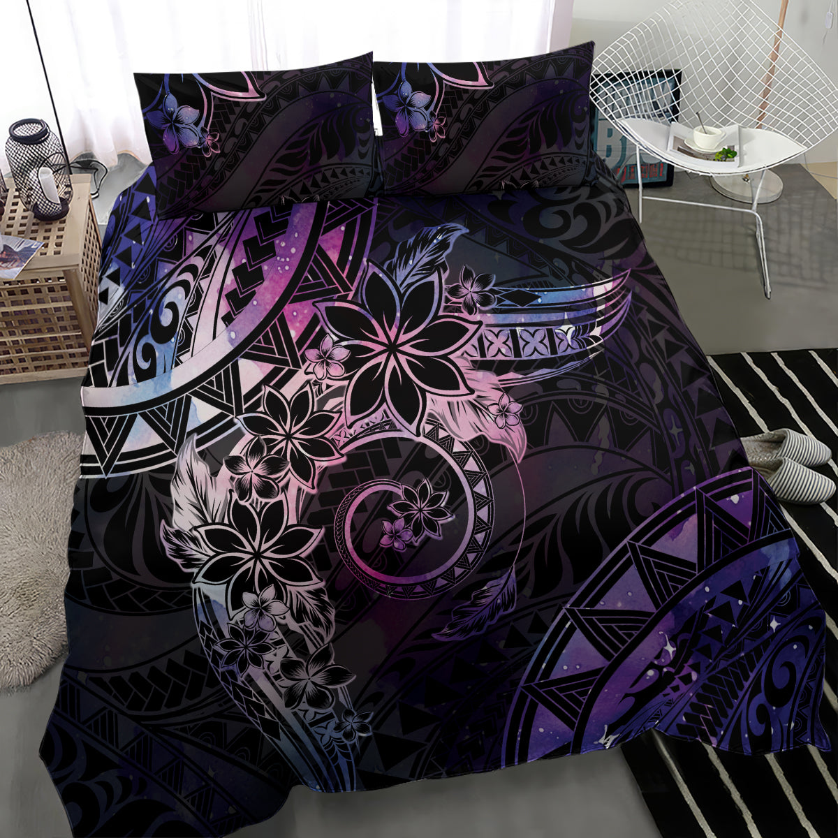 Polynesian Sunset Plumeria Bedding Set Galaxy Polynesian Tattoo LT05 - Polynesian Pride
