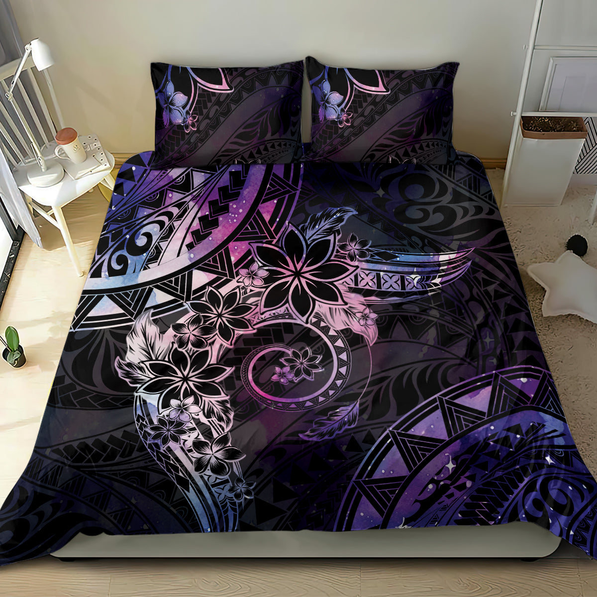 Polynesian Sunset Plumeria Bedding Set Galaxy Polynesian Tattoo LT05 - Polynesian Pride