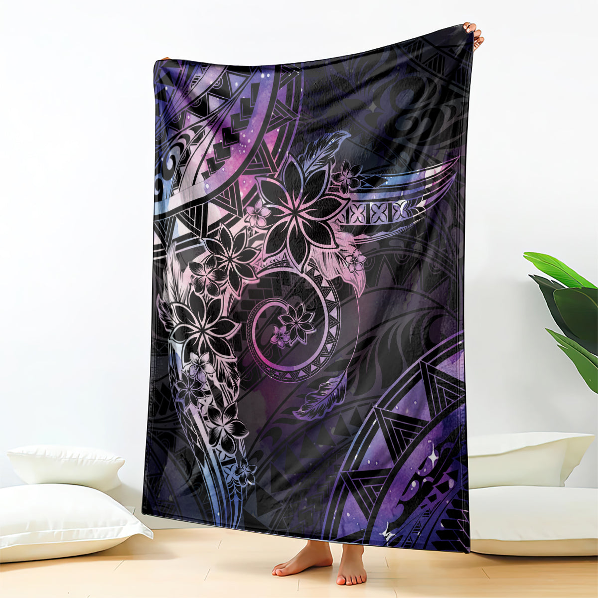 Polynesian Sunset Plumeria Blanket Galaxy Polynesian Tattoo LT05 - Polynesian Pride