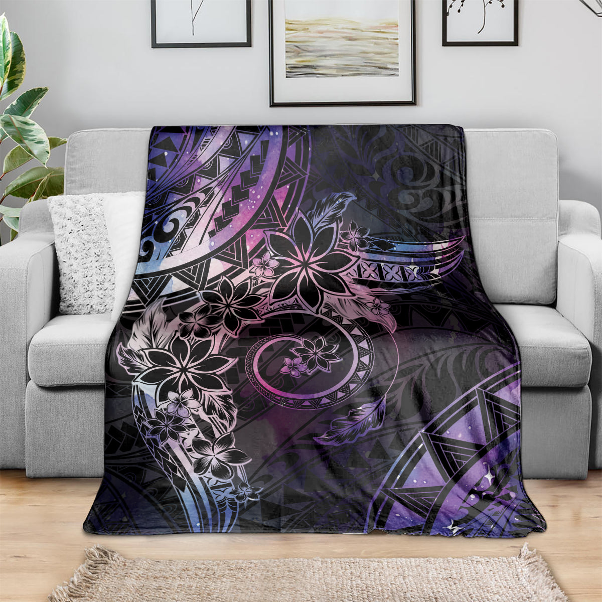 Polynesian Sunset Plumeria Blanket Galaxy Polynesian Tattoo LT05 - Polynesian Pride