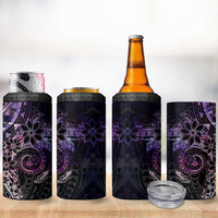 Galaxy Polynesian Pattern With Plumeria Flowers 4 in 1 Can Cooler Tumbler LT05 - Polynesian Pride