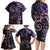 Polynesian Sunset Plumeria Family Matching Long Sleeve Bodycon Dress and Hawaiian Shirt Galaxy Polynesian Tattoo