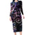 Polynesian Sunset Plumeria Family Matching Long Sleeve Bodycon Dress and Hawaiian Shirt Galaxy Polynesian Tattoo