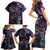 Polynesian Sunset Plumeria Family Matching Short Sleeve Bodycon Dress and Hawaiian Shirt Galaxy Polynesian Tattoo