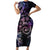 Polynesian Sunset Plumeria Family Matching Short Sleeve Bodycon Dress and Hawaiian Shirt Galaxy Polynesian Tattoo