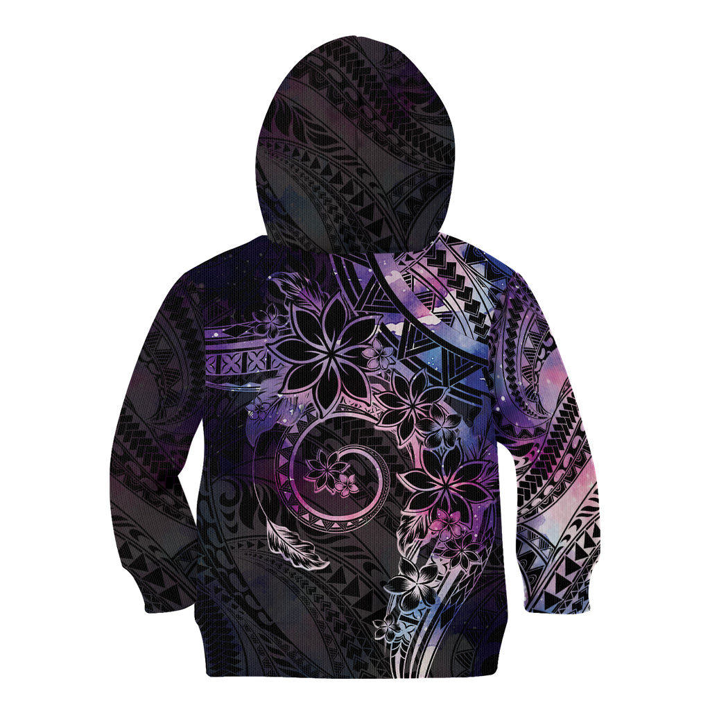 Polynesian Sunset Plumeria Kid Hoodie Galaxy Polynesian Tattoo LT05 - Polynesian Pride