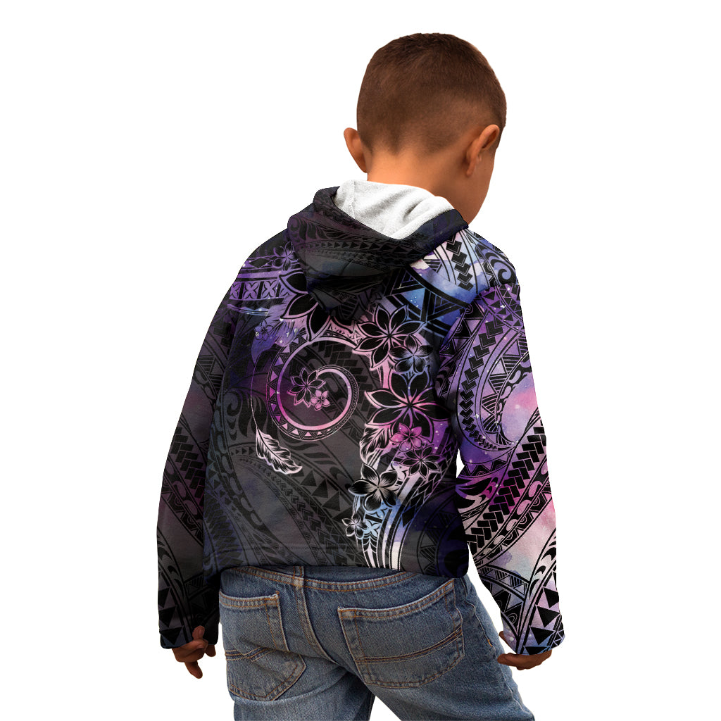Polynesian Sunset Plumeria Kid Hoodie Galaxy Polynesian Tattoo LT05 - Polynesian Pride