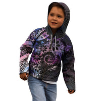 Polynesian Sunset Plumeria Kid Hoodie Galaxy Polynesian Tattoo LT05 - Polynesian Pride