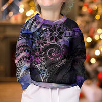 Polynesian Sunset Plumeria Kid Ugly Christmas Sweater Galaxy Polynesian Tattoo LT05 - Polynesian Pride