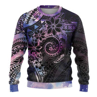 Polynesian Sunset Plumeria Ugly Christmas Sweater Galaxy Polynesian Tattoo LT05 - Polynesian Pride