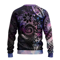 Polynesian Sunset Plumeria Ugly Christmas Sweater Galaxy Polynesian Tattoo LT05 - Polynesian Pride